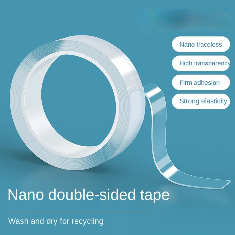 

1M / 5M Thickening Nano Waterproof Double-sided Tape Traceless Transparent Reusable Household Essential Magic Tape