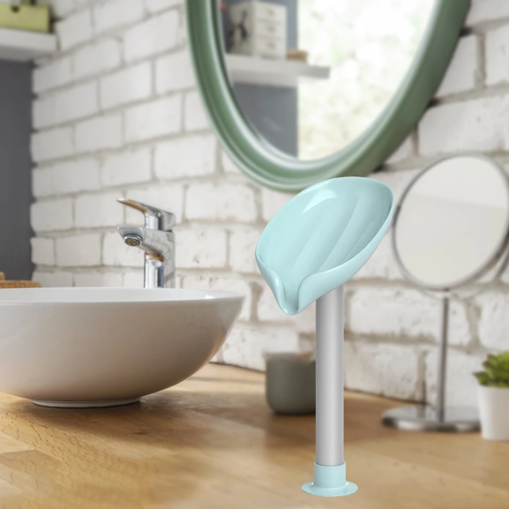 Soap Holder Leaf Shape Bathroom Box Storage Sponge Drain Tray Rack | Portable Dishes