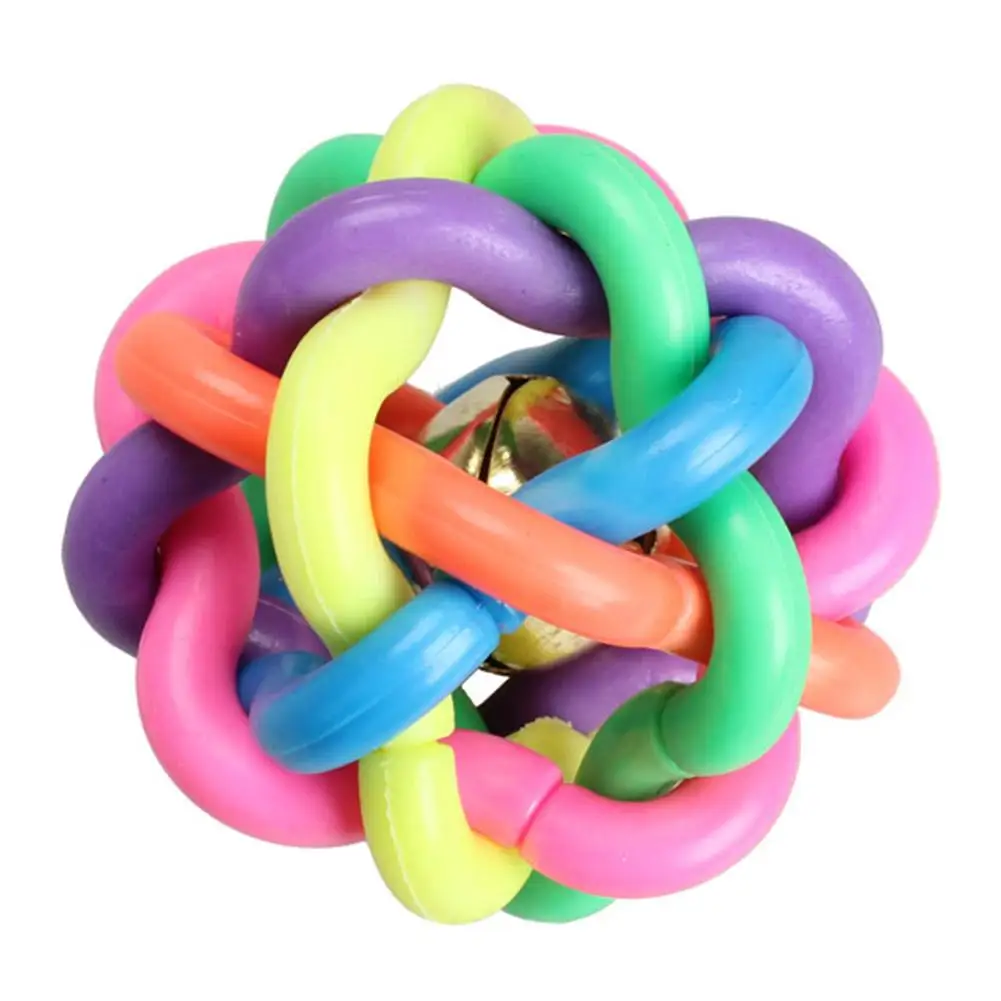 Цветной резиновый круглый шар мяч для питомца собаки кошки забавная игра игрушка