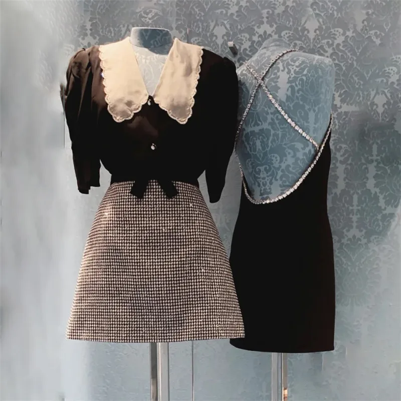 

Casual Peter Pan Collar Short Sleeve Black Shirts for Women 2021 Summer Fashion Elegant Bow Chiffon Womens Tops and Blouses