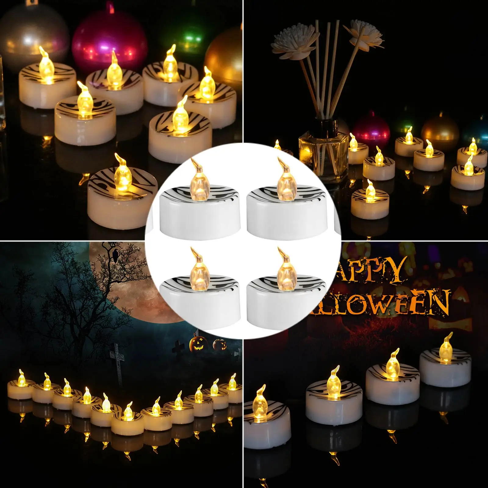 

12pcs LED Candles Warm White Led Flameless Candles Battery Operated Moving Artificial Tea Light For Wedding Anniversary Party