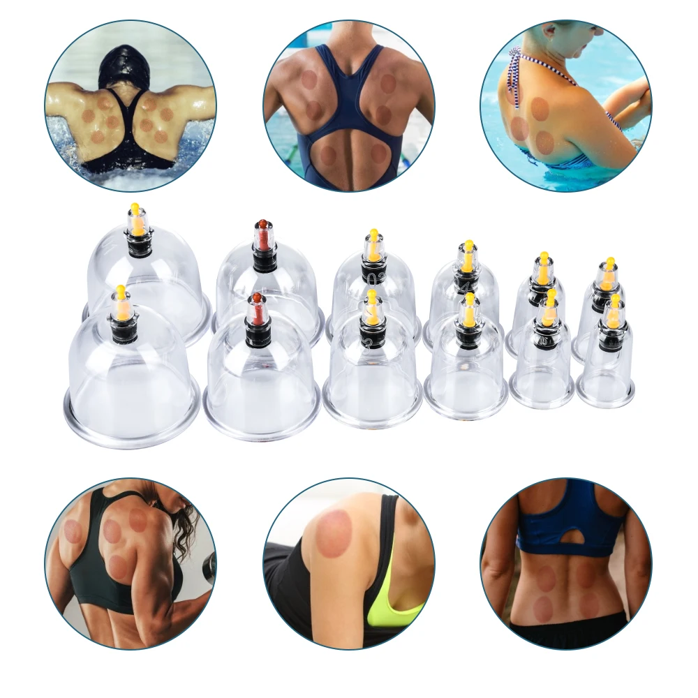 

12 Cans Cups Chinese Vacuum Cupping Kit Pull Out Vacuum Apparatus Therapy Relax Body Massage Cans Health Care Tool