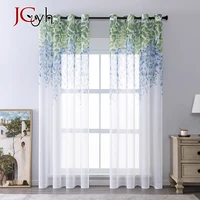 jcyh wisteria flower design tulle curtains for living room bedroom window sheer curtains home decor light filtering custom size