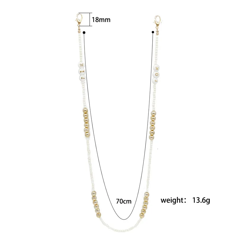 

Custom English Name Handmade Beaded Customized Letter Sweater Chain Mask Chain Glasses Chain Necklace