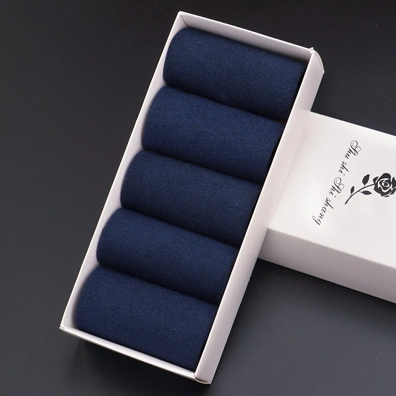 

HY16-5pairs/SET Men's wear Socks New Solid colour socks Medium socks Classic men's cotton casual socks Spring and autumn socks