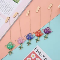 creative childrens book holder large rose flower bookmark student portable reading stationery accessories decorative pendant