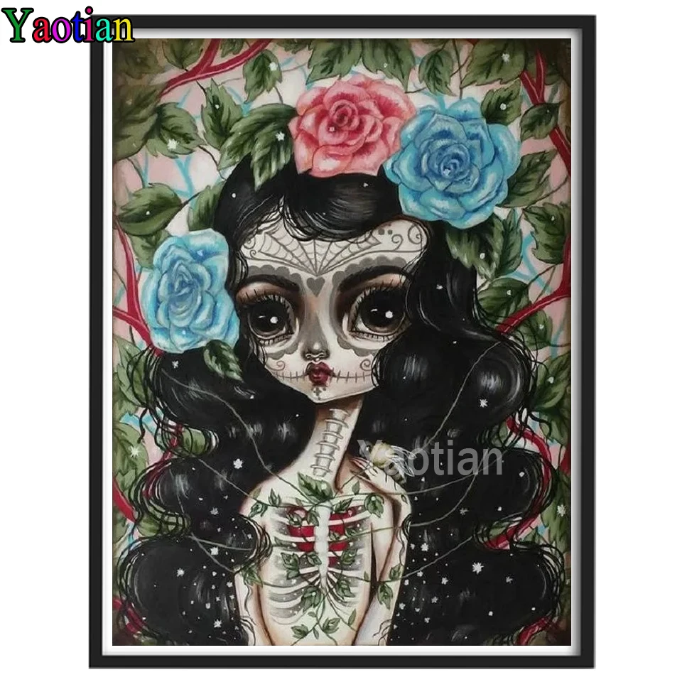 

Halloween girl Creative Gift artwork diamond painting Full Square/Round drill 5d diamond embroidery portrait cross stitch,
