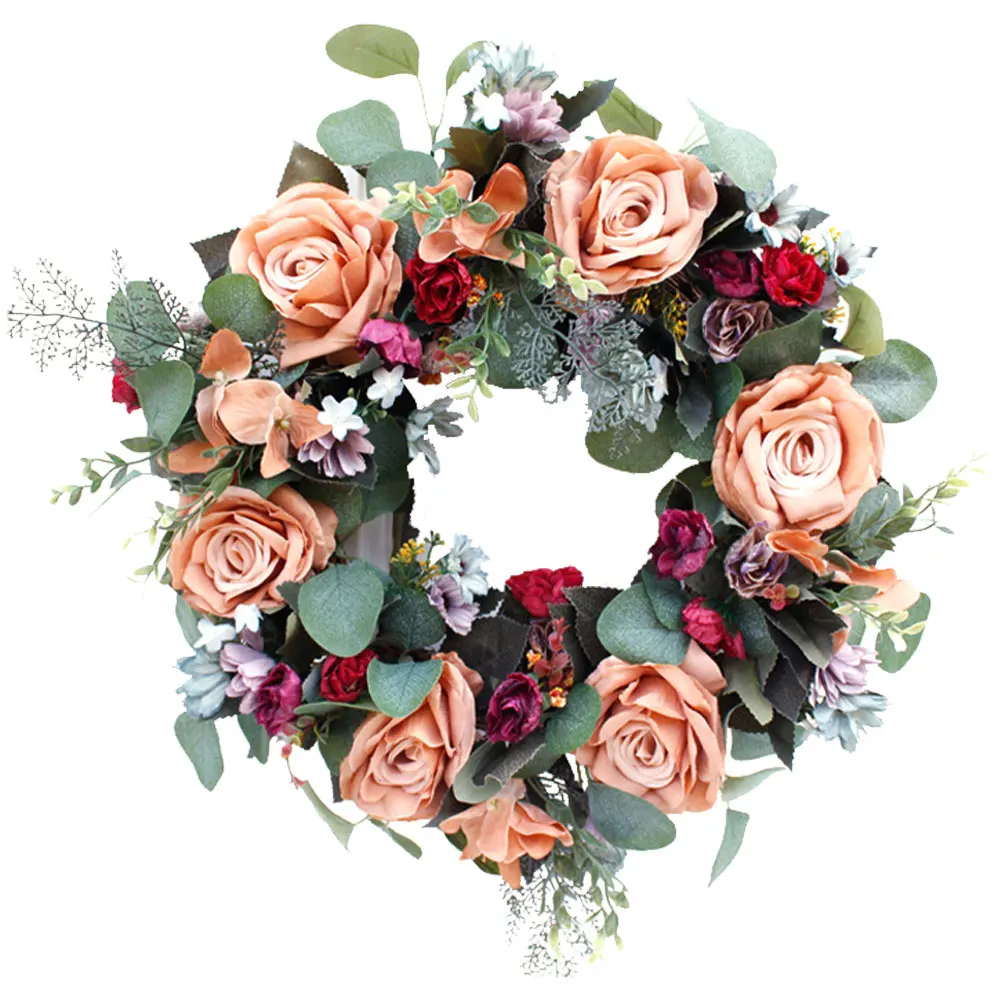 

Multiple Styles Silk Rose Artificial Flowers Wreaths Door Perfect Quality Simulation Garland For Wedding Home Party Decoration