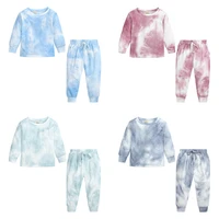 spring family matching tracksuit tie dye print children clothing set 2pcs kids suit mother and daughter clothes pijamas familia