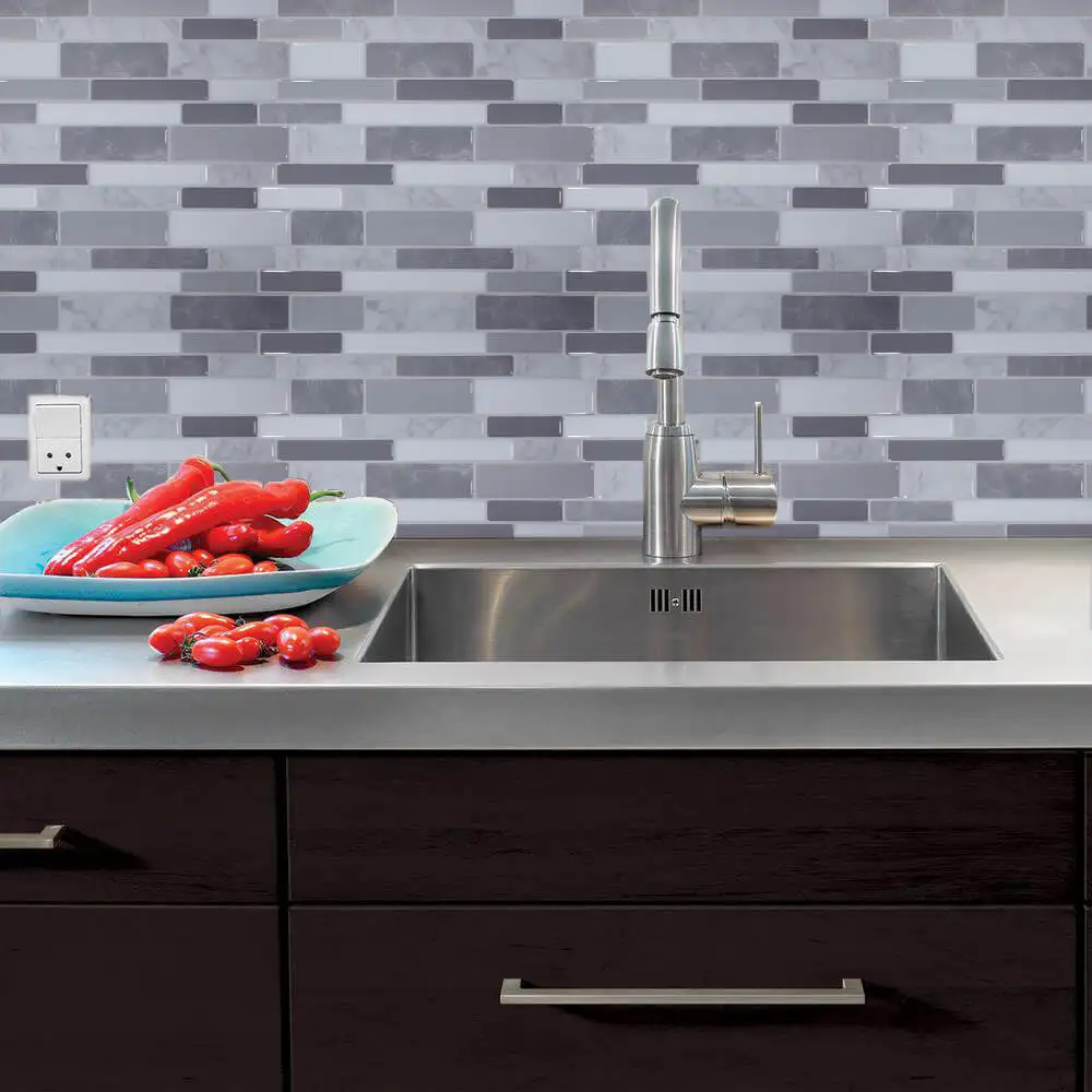 

Vividtiles 12*12 inch Self Adhesive Kitchen Decor Peel And Stick Tile 3D Brick Effect Waterproof DIY Home Wallpaper - 1 Sheet