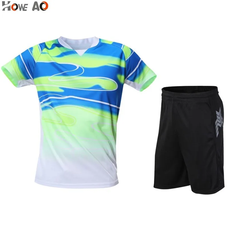 

HOWE AO New running clothes for men jogging suits for men training clothes running workout suit menâ€˜s T-shirt+shorts