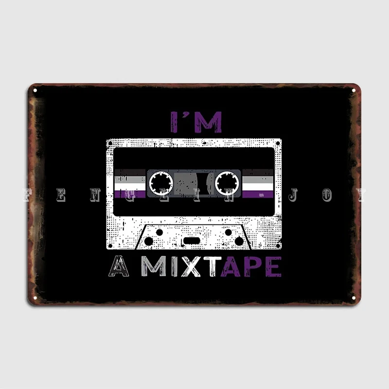 

Im A Mixtape Ace Asexual Pride Flag Lgbtq Retro Lgbt Gift Poster Metal Plaque Pub Garage Custom Plaques Tin Sign Poster