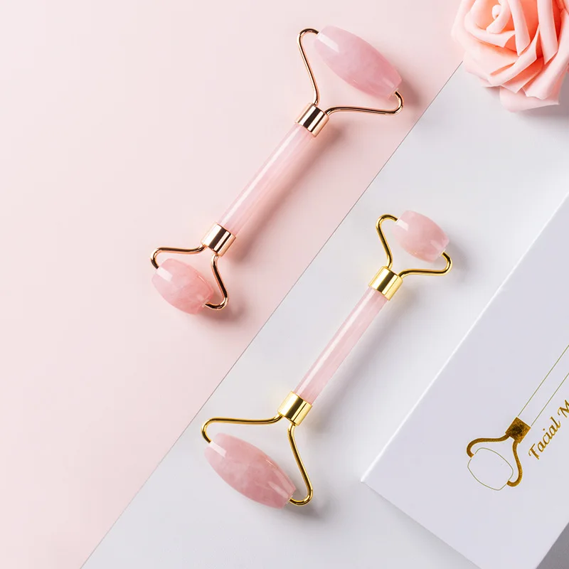 Розовый кварц Нефритовый ролик для лица улучшение темных кругов подарок