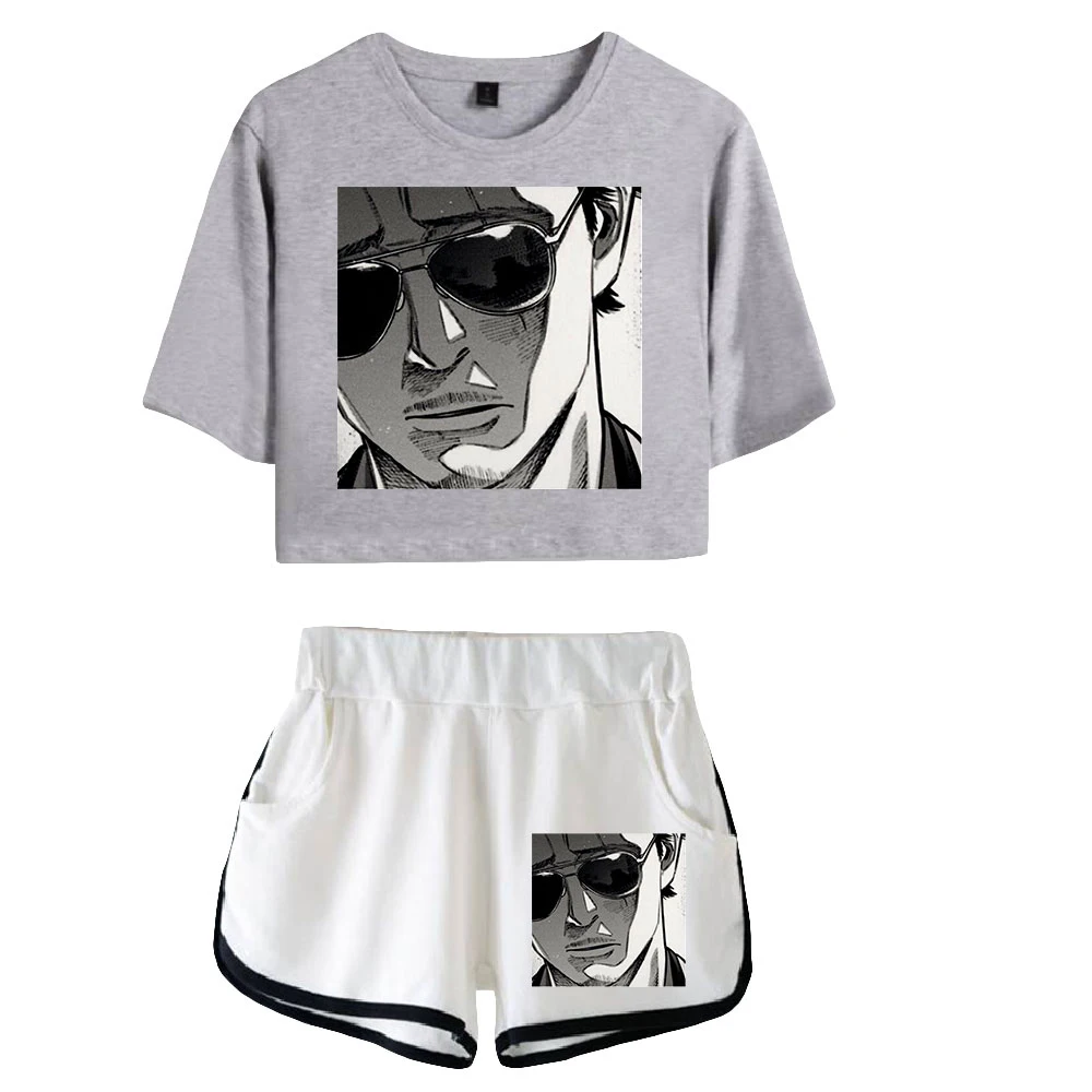 

2021 Hot Sale Anime The Way Of The Househusband Two piece set women Summer Umbilical Shirt Casual fashion Set