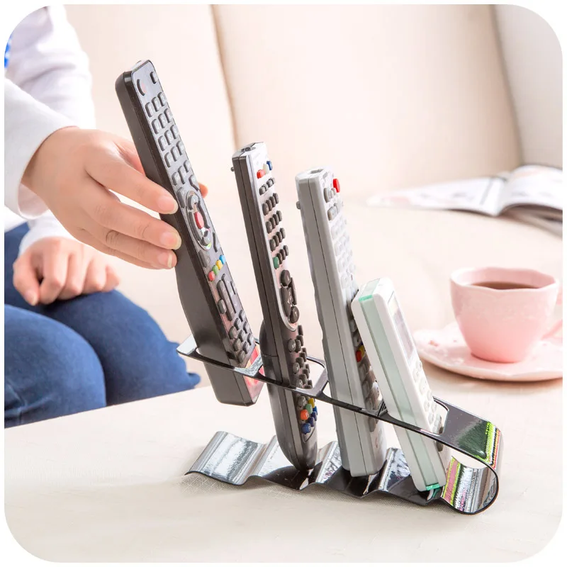 remote control holder in iron material phone vcr dvd tv remote control holder caddy organizer office supply storage rack free global shipping