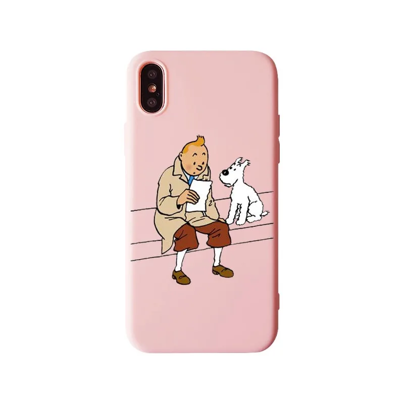 Мягкий силиконовый чехол из ТПУ «Приключения Тинтина» для iPhone XR 10 8 7 Plus 6 6S Plus 5 XS Max 5s SE - Цвет: TPU