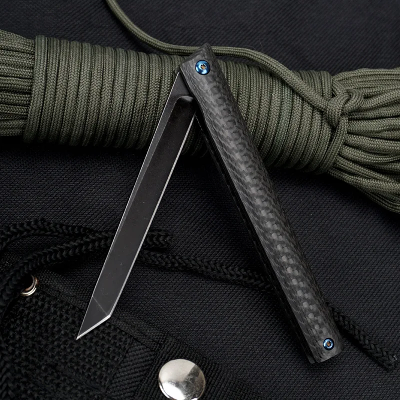 

Folding Knife M390 Steel Carbon Fiber Pocket Knives Outdoor Sharp Safety Self Defense Mini Portable Small EDC Tool HW38