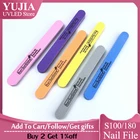 4 шт., пилка для ногтей, 100180 губка, буфер для ногтей, наждачная бумага, пилочки для гель-лака для ногтей, мощный толстый шлифовальный инструмент для маникюра, бесплатная доставка