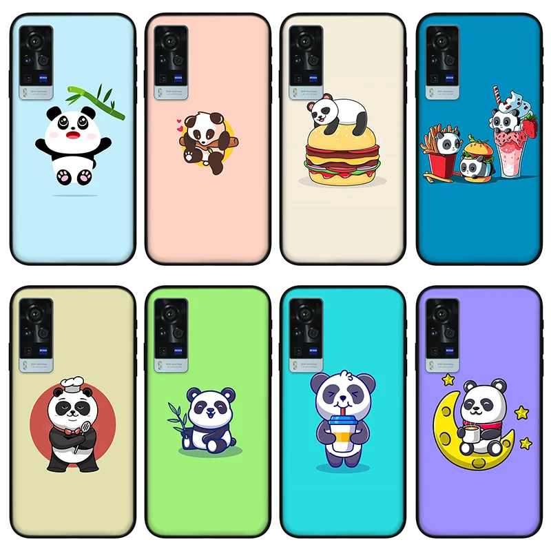 

Panda pattern Phone case for vivo x60 pro plus x50 s7 s9 x30 x27 s9e, Protective silicone case for vivo iqoo 7 z3 neo 3 5