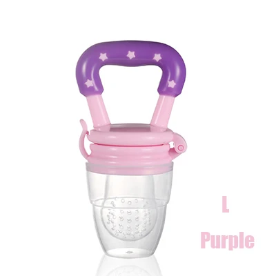 Purple L Обучающая ручка для кормления бутылочка, силиконовый инструмент для кормления ребенка, соска для кормления ребенка, устройство для кормления, фруктовая свежая еда, Детская соска для кормления - Цвет: Purple L