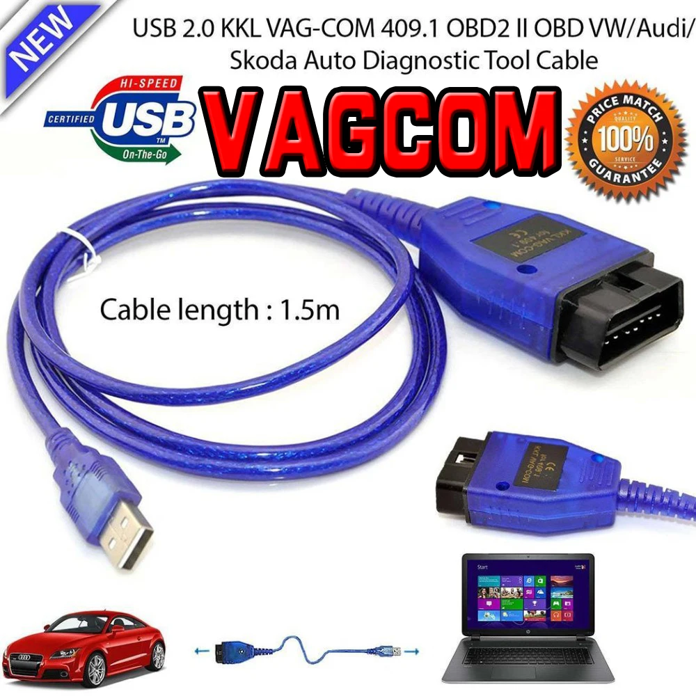 Новейшая модель VAG COM 409 1 Vag Com 409Com vag kkl OBD2 диагностический кабель USB сканер