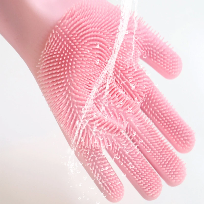 Силиконовая щеточка скруббер Магия для мытья посуда уборки варежки многоразовые