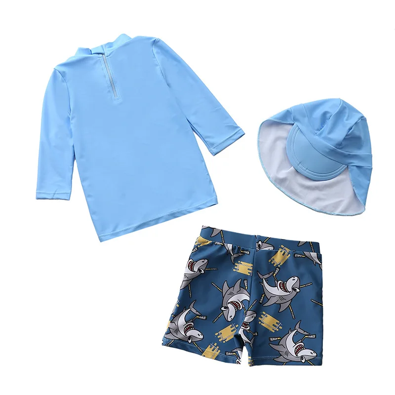 

cute cartoon lion children swimsuit boys swimwear long sleeve rash guard and shorts 2 pieces swimwear kids bathing suits