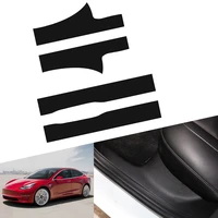accessories for tesla model 3 2020 2019 2018 2017 car interior carbon fiber style door protection cover sticker sills guards
