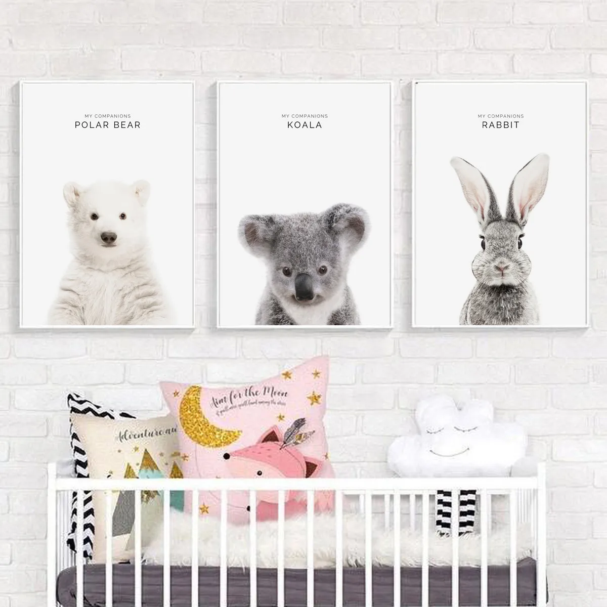 Плакат в скандинавском стиле с изображением различных животных Картина на