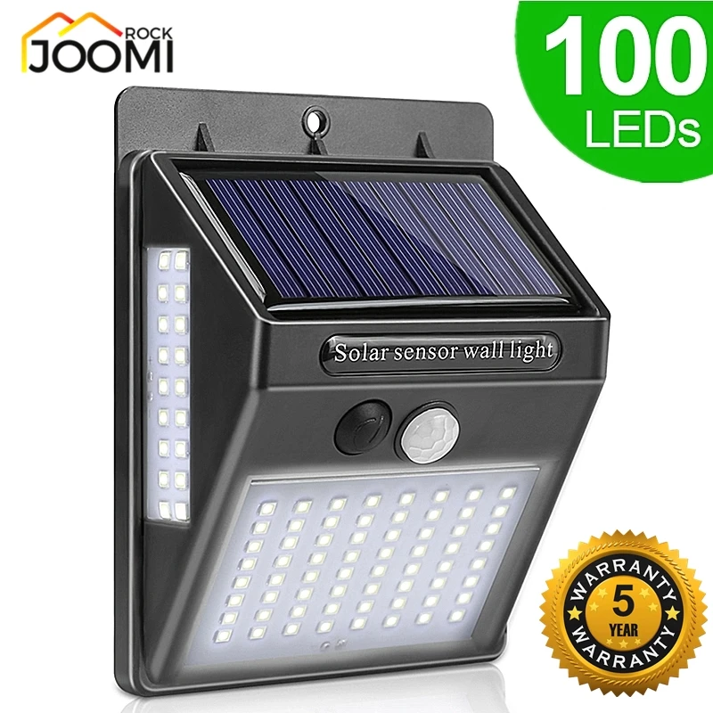 100 светодиодный светильник на солнечной батарее уличный солнечный с датчиком