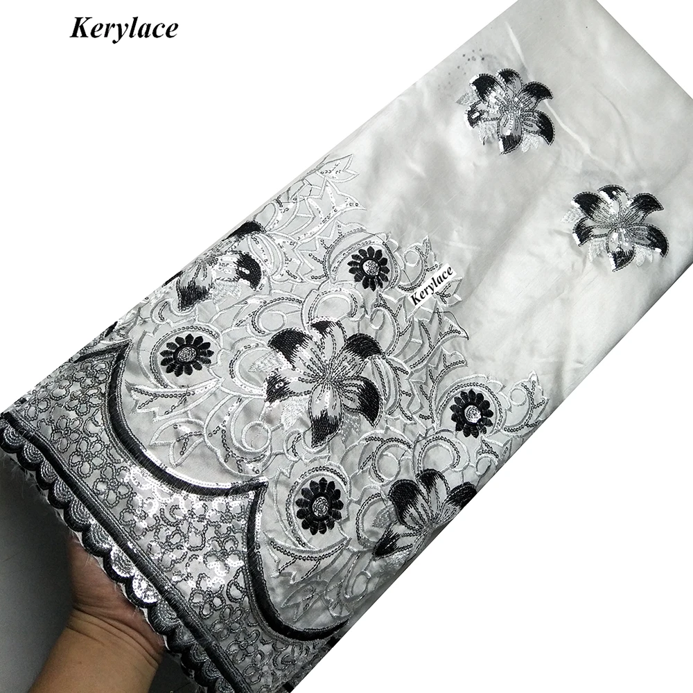 Кружевная ткань с пайетками белого и черного цвета африканская кружевная 2020