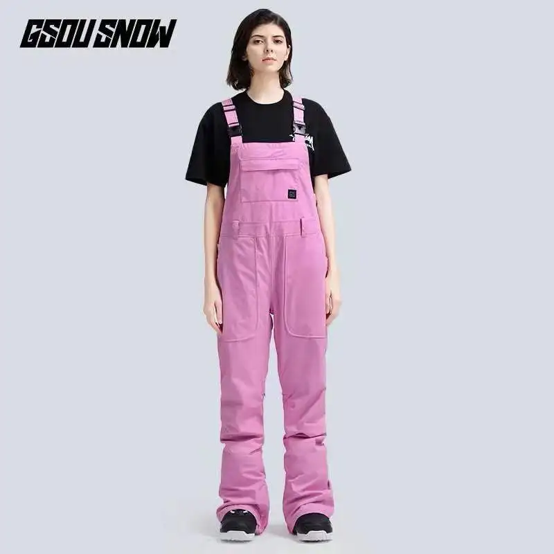 

GSOU SNOW Women Bib Ski Pant Snowboard Pant Skiing Trouser Windproof Waterproof Breathable Winter Pant Outdoor Sport Wear New