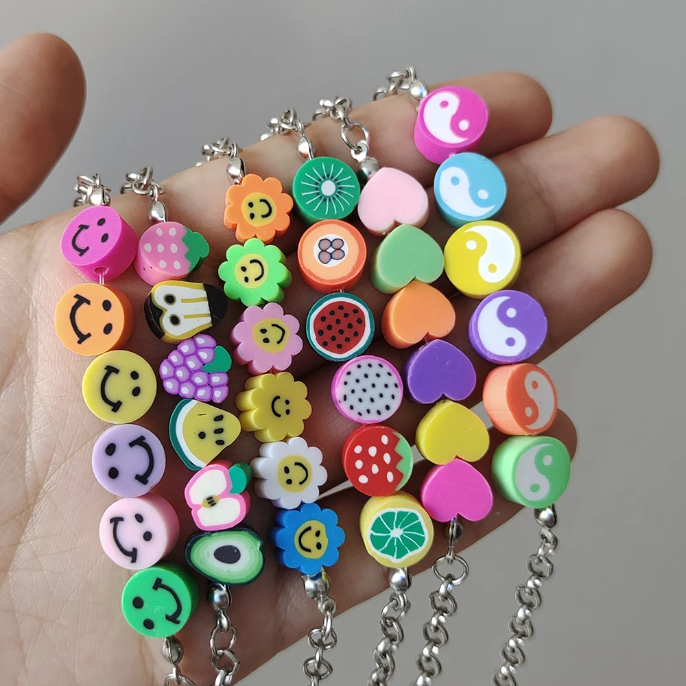 ZX богемное ожерелье ручной работы из мягкой керамики с бисером для женщин милые