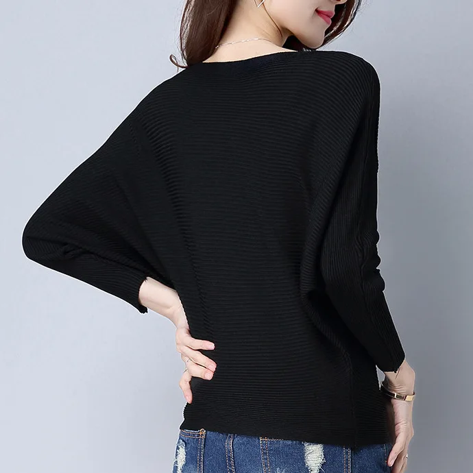 Bat Sleeve Sweater Women Autumn Streetwear Pullovers Warm Sweaters Loose Knitted Female | Женская одежда