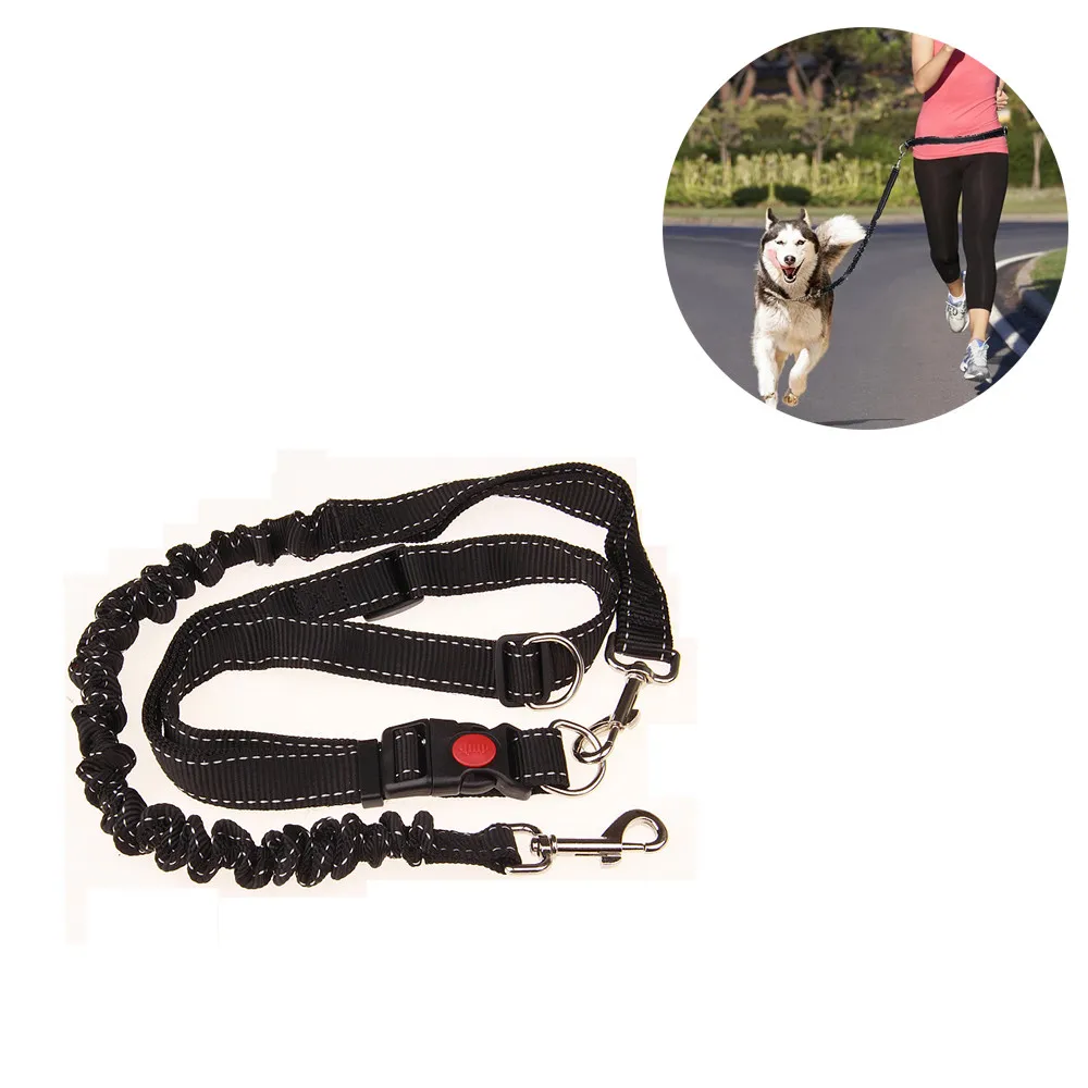 

Black 78-130cm Adjustable Hand Free Dog Leash For Dog Lightweight Pet Walking Running Jogging Lead Waist Belt Chest Strap