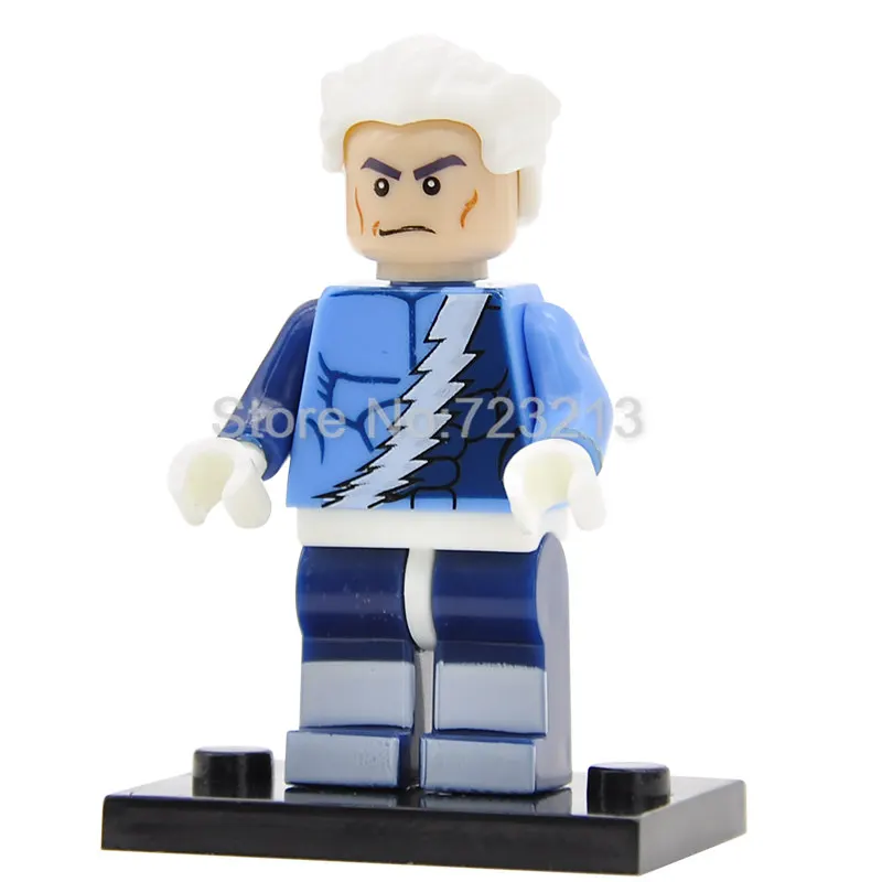 Quicksilver Одиночная фигурка супергероя, айсман X-men, проф. Х. Китти, прайд, белая королева, тигр, Архангел, Psylocke, строительные блоки, кирпичи, игрушки - Цвет: Quicksilver