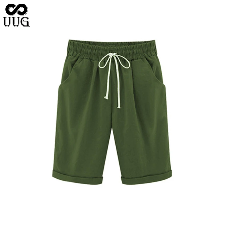 

UUG Oversized Women's Pants Summer Cotton Linen Casual Ladies Drawstring Loose Trousers Women Plus Size M-8XL