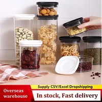 4 different capacity plastic sealed cans kitchen storage box transparent food canister keep fresh new clear container