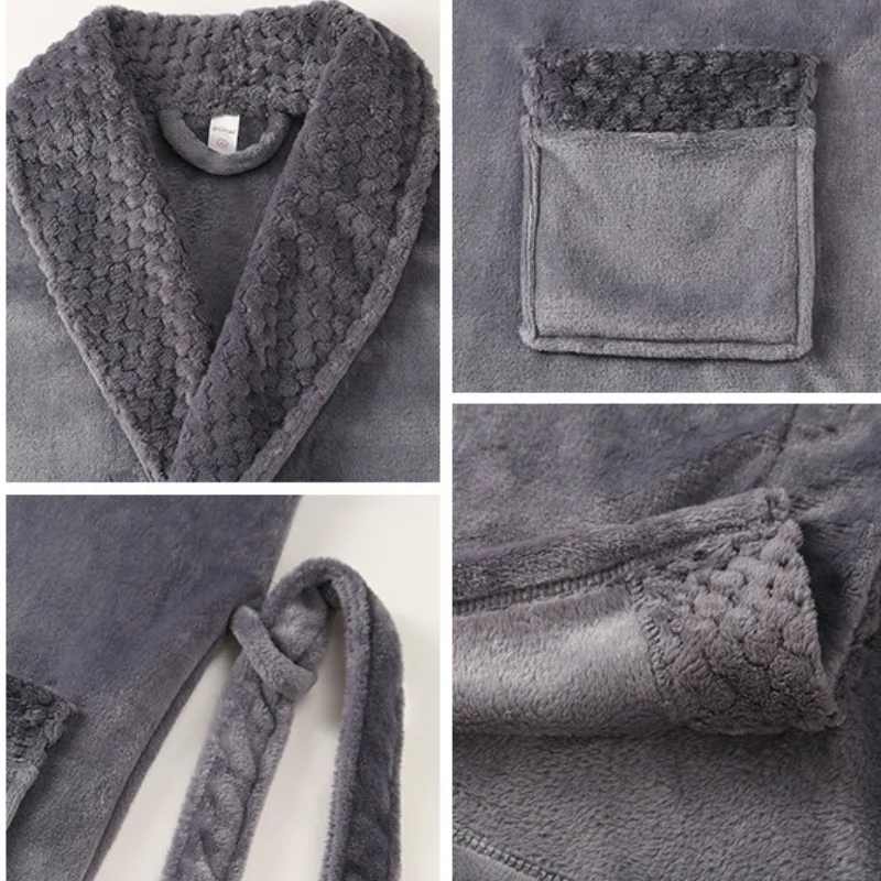 Женская ночная рубашка банный халат однотонная фланелевая одежда до щиколотки