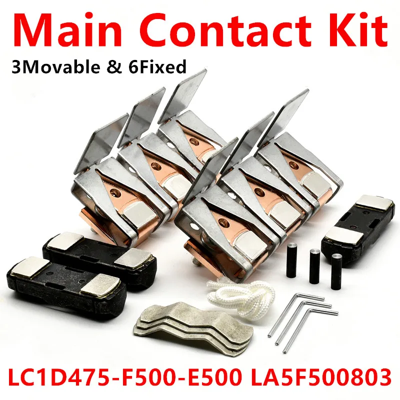 

LA5F500803 Main Contact Kit For Contactor LC1D475 LC1F500 LC1E500 Moving And Fixed Contacts Contactor Accessories Replacement