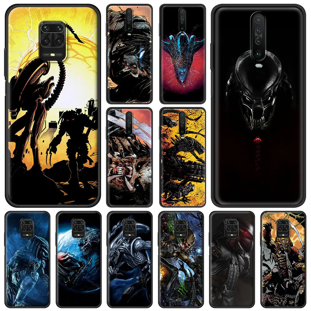 

A-Aliens-P-Predator Luxury Phone Case For Xiaomi Redmi Note 9S 9 8 10 Pro 7 8T 9C 9A 8A K40 Poco X3 NFC M3 Silicone Black Cover