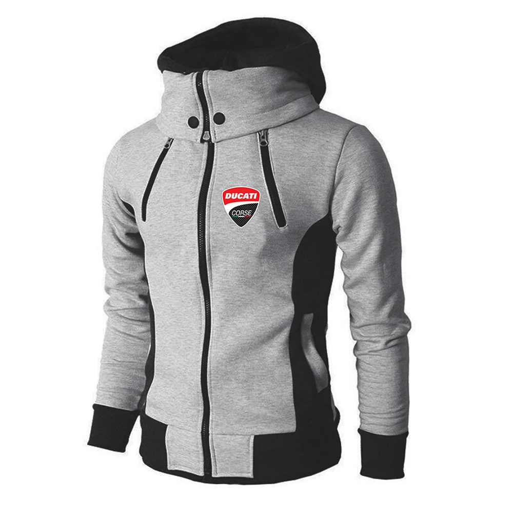 

2021 Men's Ducati Comfortable Print Muscle Coat Fitness Pocket Male Wild Sweatshirts Designer Warm Zipper Hooded Hoodies