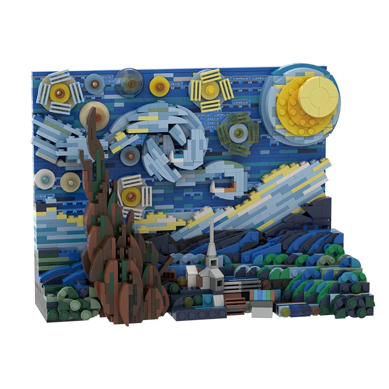 

Toys Building Blocks Van Gogh Star Moon Night Star Sky World Famous Painting Assembly Bricks Set adult difficult Toy Puzzle