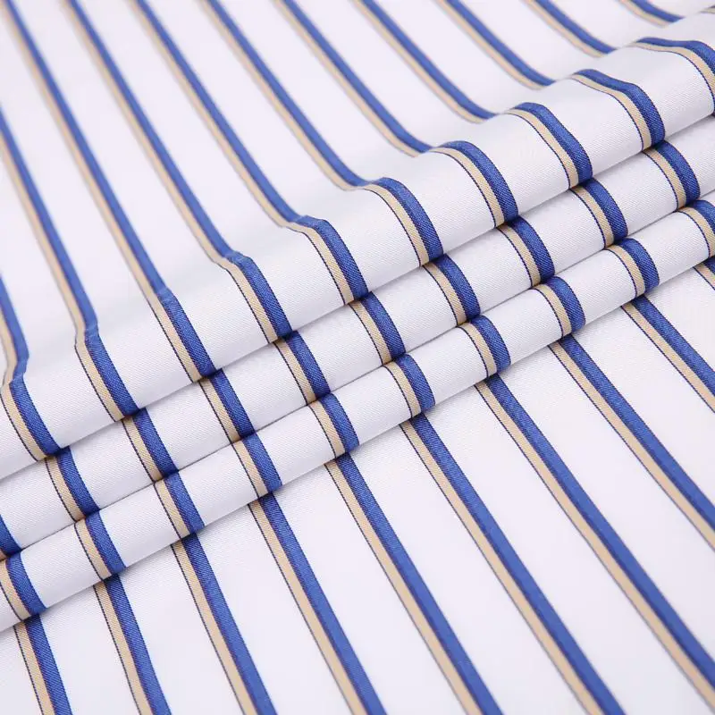 

Men's Summer Short Sleeve Contrast Striped Shirts Pocket-less Design Button-down Standard-fit Thin Casual Bamboo Fiber Shirt