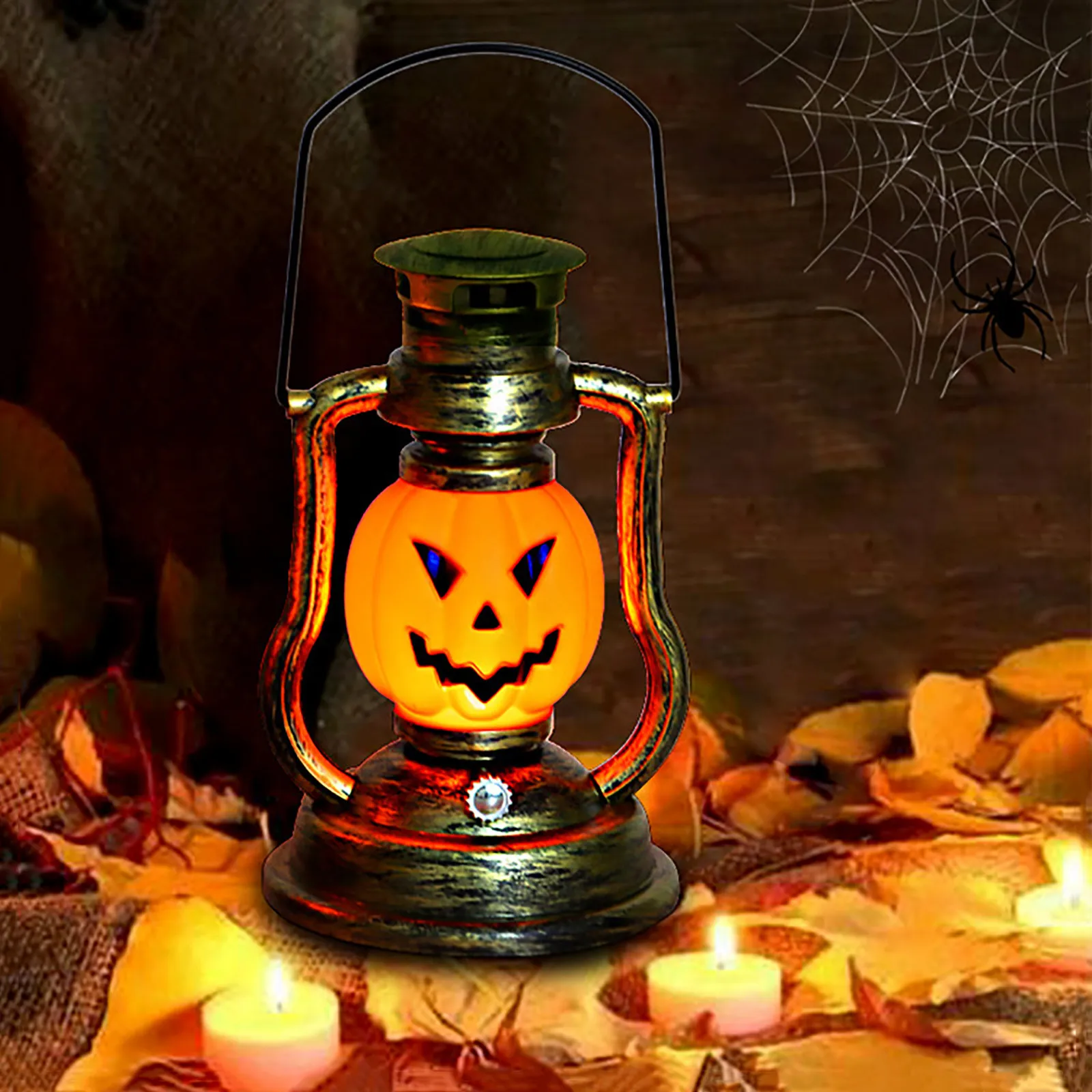 

Pumpkin Skull LED Lantern Halloween Decoration Prop Holiday Party Ligh Full Latex Halloween ovie Horror Costume