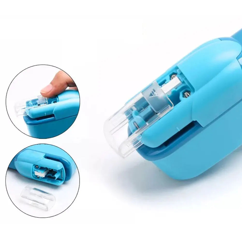 Creative Hot Mini Stapler Safe Staple Free Stapler Office Paper binding Stapleless Stapler Without Staple Office Student