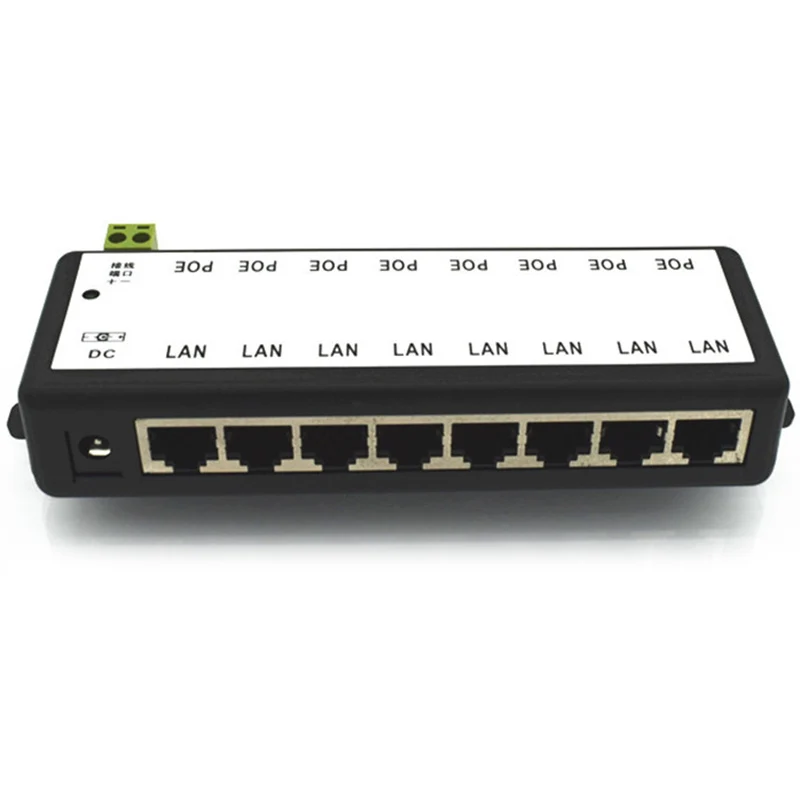 8 портов пассивный адаптер PoE 8Ch источник питания Ethernet Poe шпилька форсунки 4 5(+)/7 8(-)