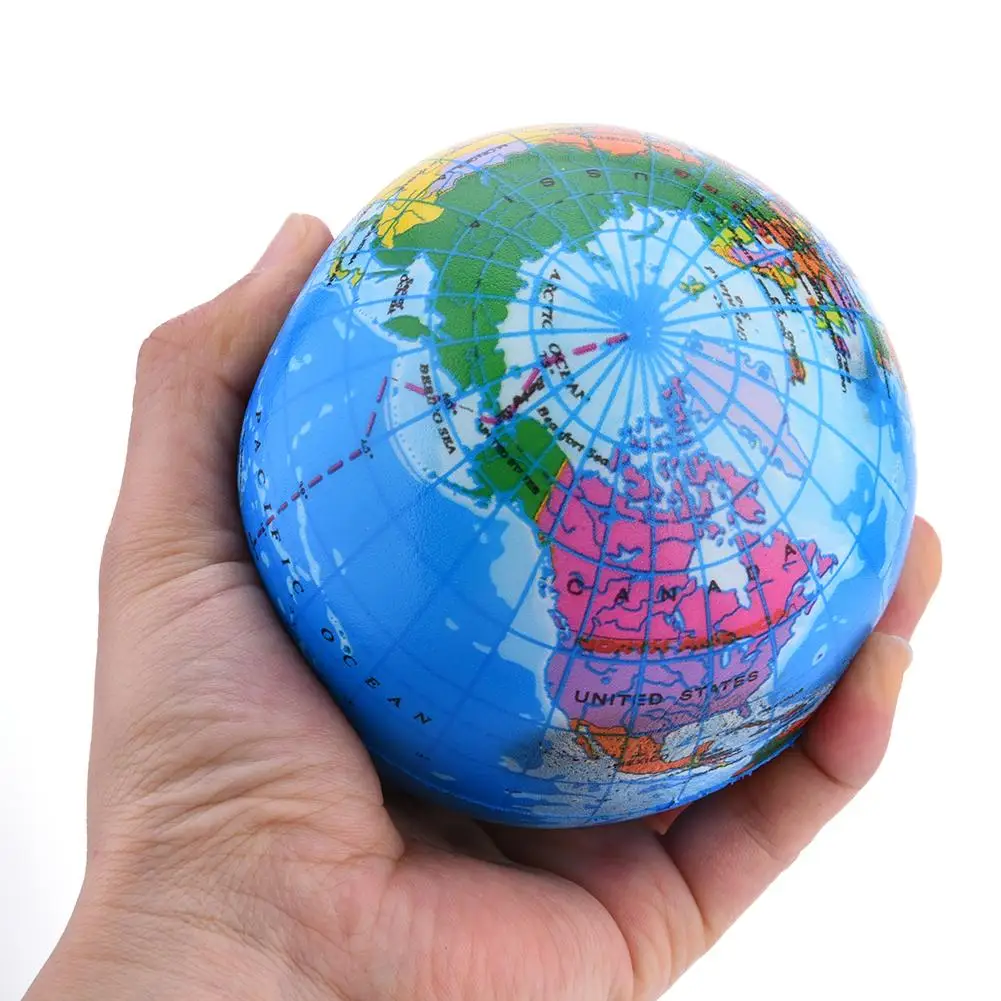 6-10CM Stress Relief World Map Foam Ball Atlas Globe Palm Planet Earth Interactive Rubber Balls For Kid | Дом и сад
