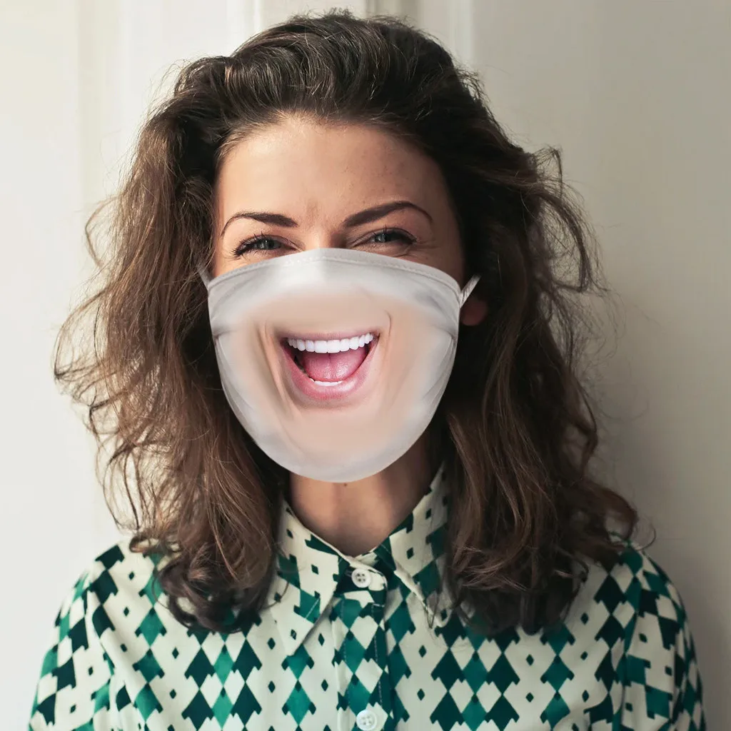 Маски для вечеринки 2020 маска с забавным принтом выражений модная моющаяся лица