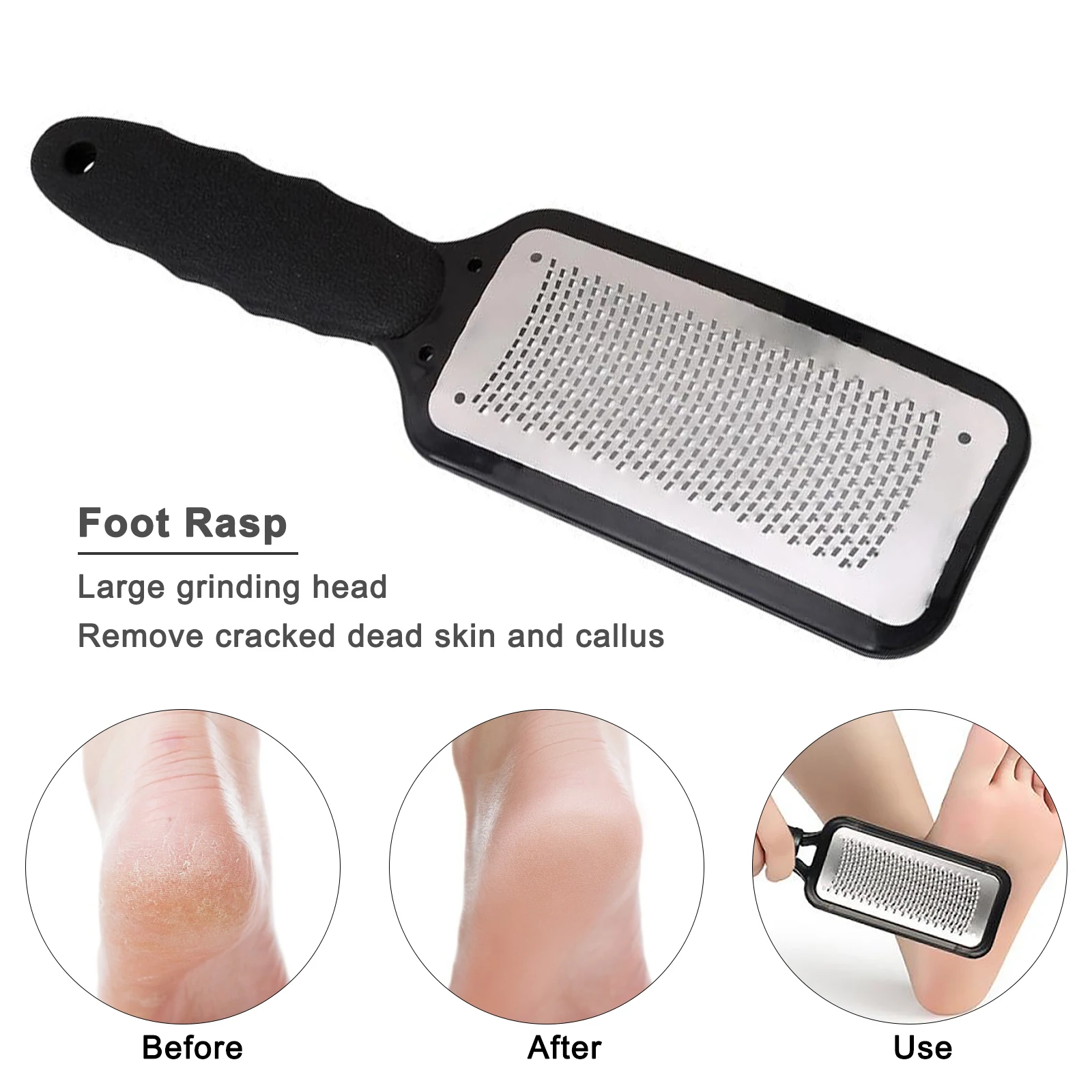 

1 Pcs Stainless Steel Foot Rasp File Foot Care Hard Dead Callus Remover Exfoliating Pedicure Reusable Easy Clean Pedicure Tools